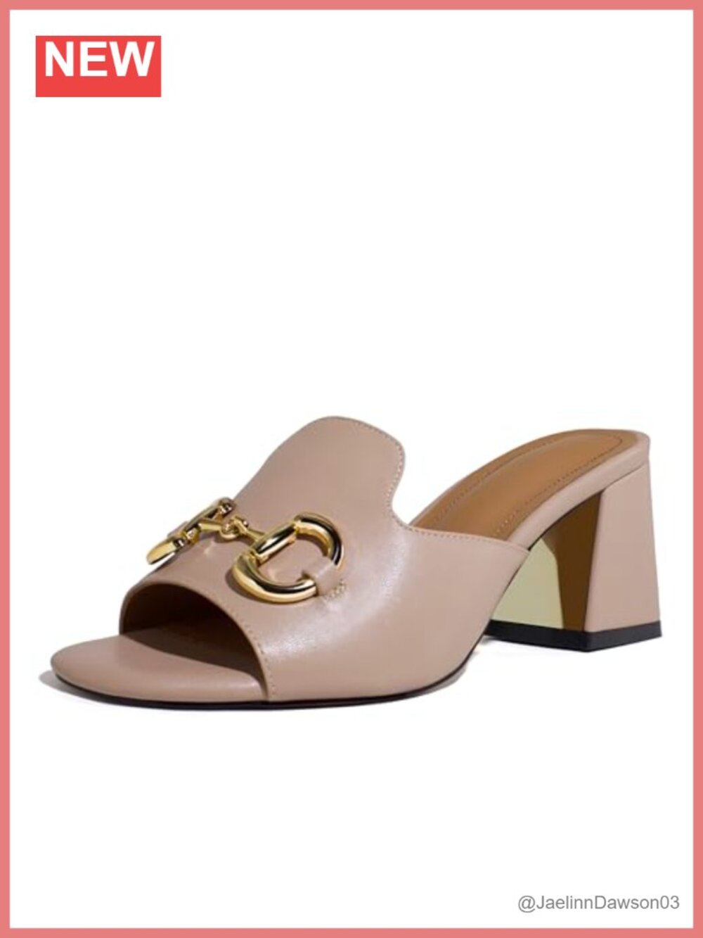 Women's Square Open Toe Buckle High Chunky Block Heel Mules Sandals Slip On